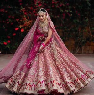 royal red bridal lehenga