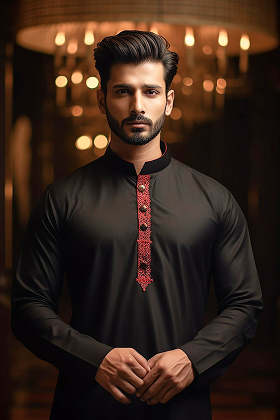 Black Embroidered Kurta black embroidered kurta