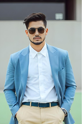 Home sky blue formal blazer